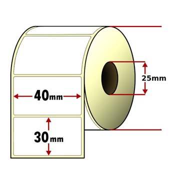 Rotolo Etichette Adesive Stampa Termica 40x30mm 2000pz Anima 25mm