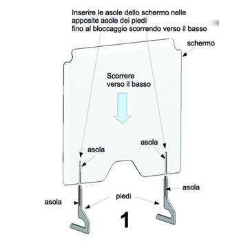 Schermo Protettivo Da Banco In Plexiglass 75x100cm Divisore Scrivania