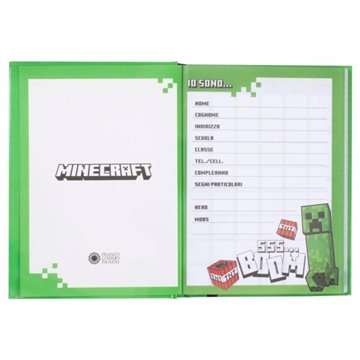 Diario Minecraft 12mm Std Gruppo Jolly Non Datato Verde 13,5x18,5cm 72519gr