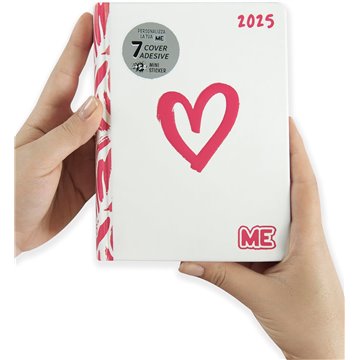 Agenda 16mesi Medium Love Classic Me 71464lv 2025 Cuore Rosso Su Bianco