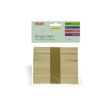 Stecche In Legno 115mm 50pz Naturali Wd115