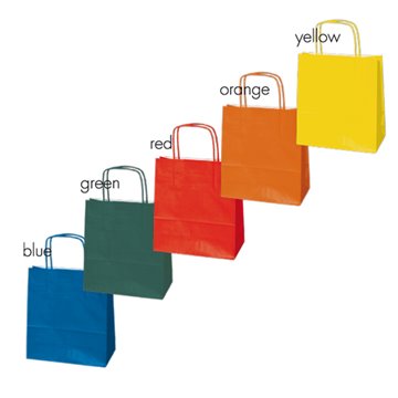 Buste Twisted Shoppers Colorate Carta Kraft 18x8x24 Colori Assortiti - 079894