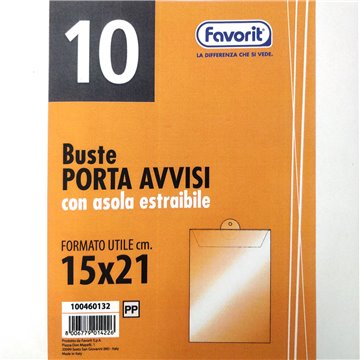 Buste Porta Avvisi 15x21cm A5 Con Asola Estraibile Pp 100460132