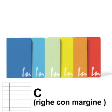 Maxi Quaderno A4 In Color Rig. C 80 Gr. 20+1ff 6 Colori Pantone 79342