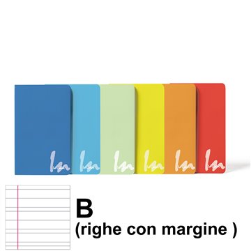 Maxi Quaderno A4 In Color Rig. B 80 Gr. 20+1ff 6 Colori Pantone 79341