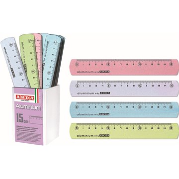 Barattolo 24 Righelli Alluminio Colorato Frost Cm 15