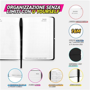 Agenda 16m 2025/2026 Day Mini Comix U Yourself Blue 73736bl
