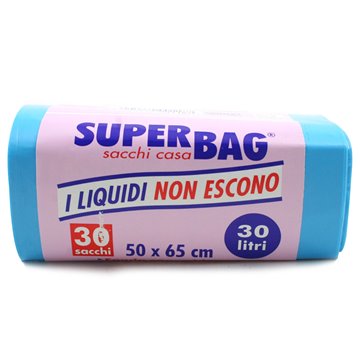 Buste N.u. Superbag Lt.30 Pz.30 50x65 Blu Raccolta Rifiuti