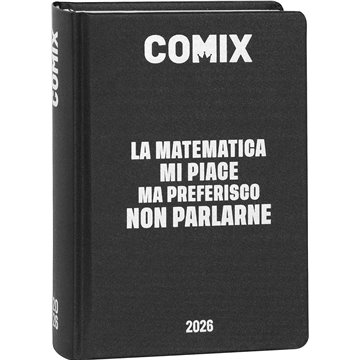 Agenda Comix 16m 2025-2026 Standard A 74087a Nero Scritta Bianca