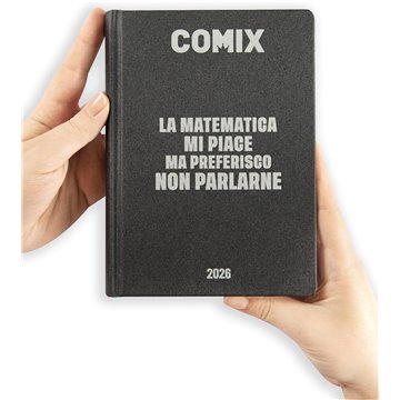Agenda Comix 16m 2025-2026 Standard A 74087a Nero Scritta Bianca