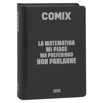 Agenda Comix 2025-2026 16m Standard B 74087b Nero Scritta Bianca