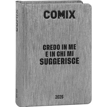 Agenda Comix 2025-2026 16m Std D 74087d Argento Scritta Nera