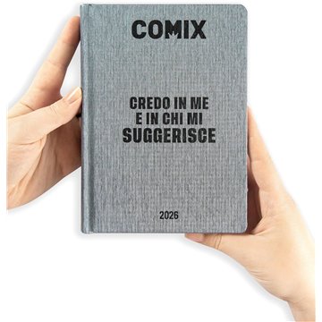 Agenda Comix 2025-2026 16m Std D 74087d Argento Scritta Nera