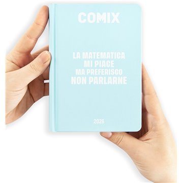 Agenda Comix 2025-2026 16m Mini G 74088g Azzurro Chiaro Scritta Bianca