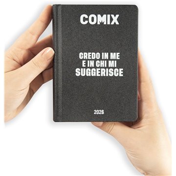 Agenda Comix 2025-2026 16m Mignon Plus A 74089a Nero Scritta Bianca