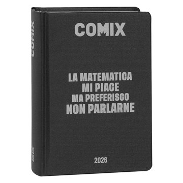 Agenda Comix 2025-2026 16m Mignon Plus B 74089b Nero Scritta Argento