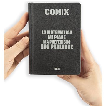 Agenda Comix 2025-2026 16m Mignon Plus B 74089b Nero Scritta Argento