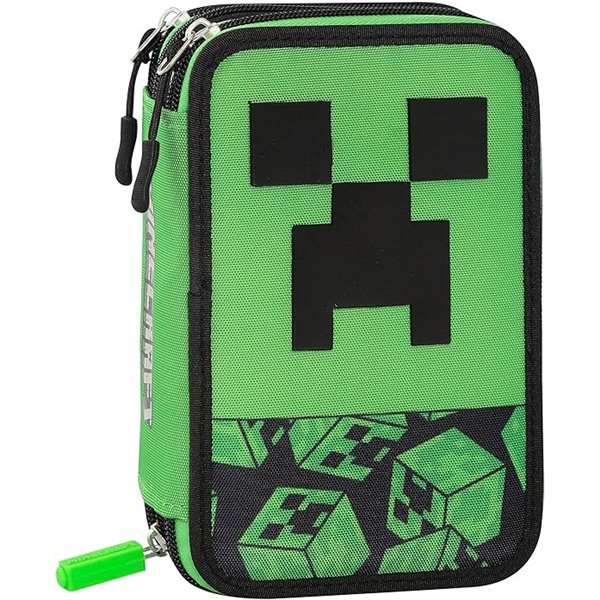 Astuccio Corredato 3 Zip Pixel Minecraft 74363 Astuccio Corredato 3 Zip Pixel Minecraft 74363