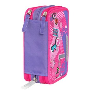 Astuccio Corredato 3 Zip Comix Wave Pins Girl 74156pg