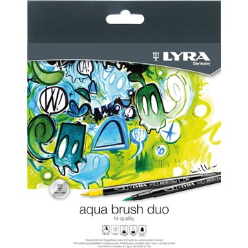Pennarelli 12 Ly Aqua Brush Duo