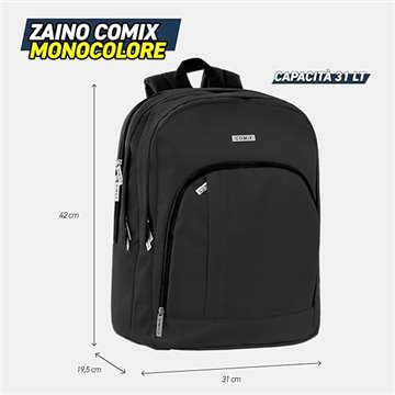 Zaino Org. Monocolore Nero Comix 73810ne