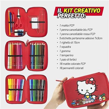 Astuccio Corredo 3 Zip Hello Kitty 75560