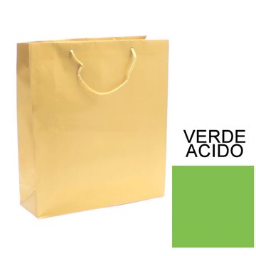 Buste C/cordoncino 27x37+12 Verde Acido