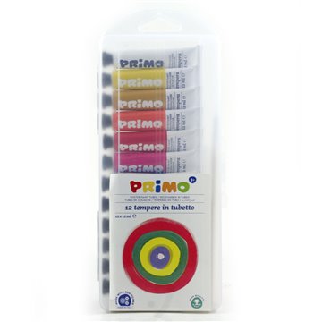 Tempera A Tubetto 12 Colori 12ml Cmp Primo +1 Pennello