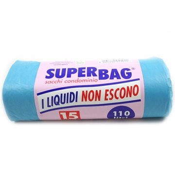 Buste N.u. Superbag Lt.110 Pz.15 70x100 Blu Raccolta Rifiuti