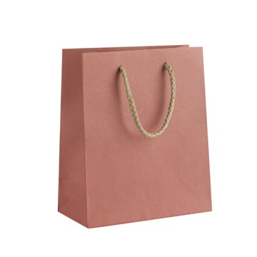 Busta Shopper Carta Kraft Con Cordoncino 16x19+8cm Rosa