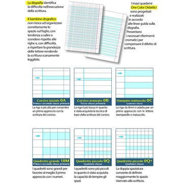 Axi A4 One Color Dislessia Disgrafia Didattico 18+1 Ff 100gr Rigatura C 7043