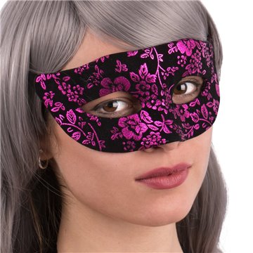 Maschera In Plastica Con Vellutino Nero Damascato 01396