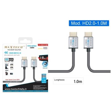 Cavo Hdmi 2.0 4k Ultra Hd 1metro High Speed 18gb/s Hd2.0-1.0m