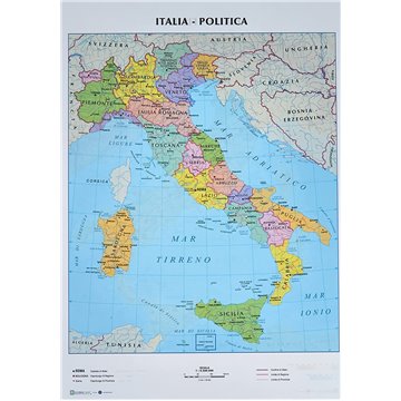 Cartine Geografiche 21x29,7 Italia Politica Fisica 09343