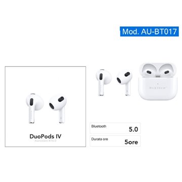 Auricolari Bluetooth Duopods Iv Senza Fili Bt5.0 Per Smartphone