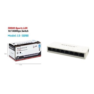 Switch Desktop 8 Porte Lan 10/100mbps Sw800 Maxtech Lv-sw08