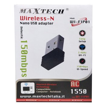 Adattatore Usb Wireless Nano 150mbps Wifi Pc Notebook Antenna Maxtech Wi-fip001