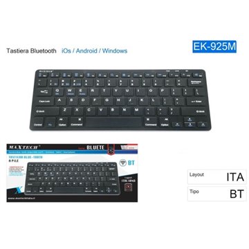 Tastiera Bluetooth Nero Per Pc Tablet Android Windows Layout Ita Ek-925m