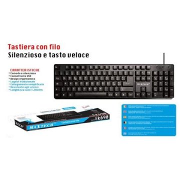 Tastiera Con Filo Maxtech Ek-690m Silenzioso