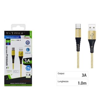 Cavo Usb Type-c Oro 1metro Ricarica Rapida Maxtech F-tc022