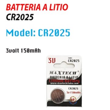 Pila A Bottone Cr2025 3v 150mah Maxtech