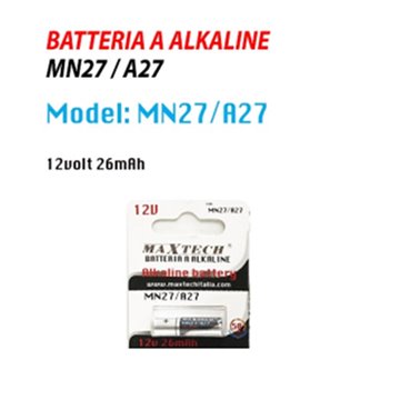 Pila Batteria Alkalina Mn27/a27 12v 26mah Maxtech