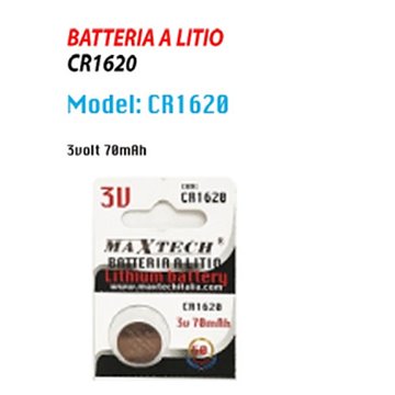 Pila A Bottone Cr1620 3v 70mah Maxtech