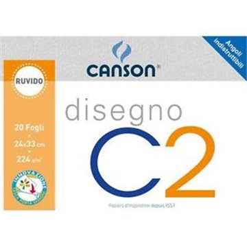 Blocco Canson C2 24x33 20ff Liscio Gr.120 100500447