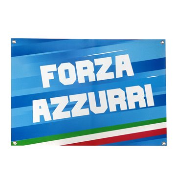 Banner In Pvc 70x100cm Forza Azzurri Con 4 Occhielli