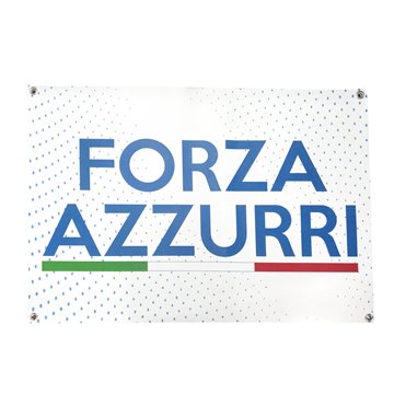 Banner In Pvc 70x100cm Forza Azzurri Fondo Bianco 4 Occhielli