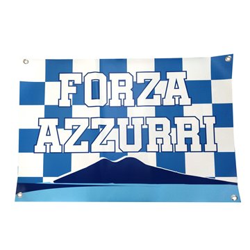 Banner In Pvc 70x100cm Forza Azzurri Vesuvio Con 4 Occhielli