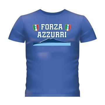 T-shirt Napoli Forza Azzurri Con Vesuvio Taglia M