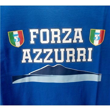 T-shirt Napoli Forza Azzurri Con Vesuvio Taglia M