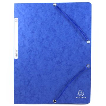 Cartelle 3 Lembi Con Elastico 24x34 Blu